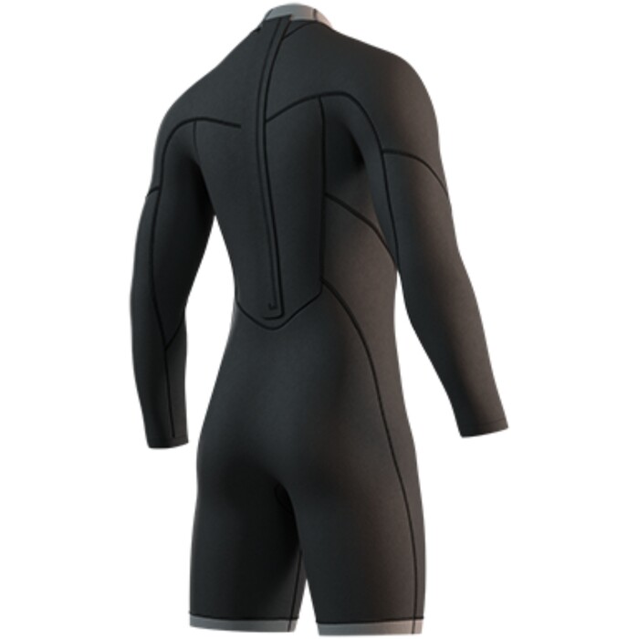 2025 Mystic Mens Brand 3/2mm Long Arm Back Zip Flatlock Shorty Wetsuit 35000.250034 - Black